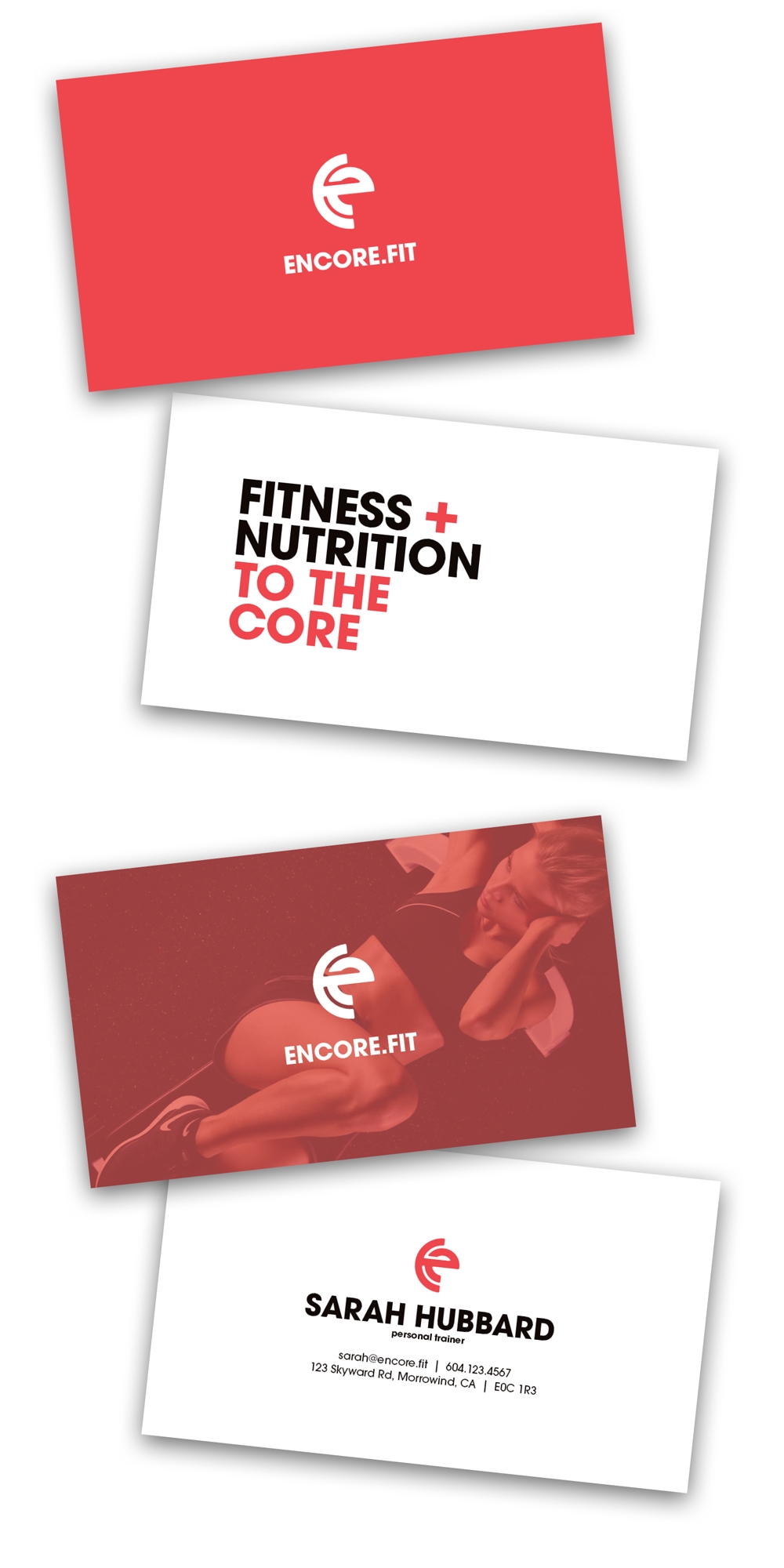 Encore fitness business cards