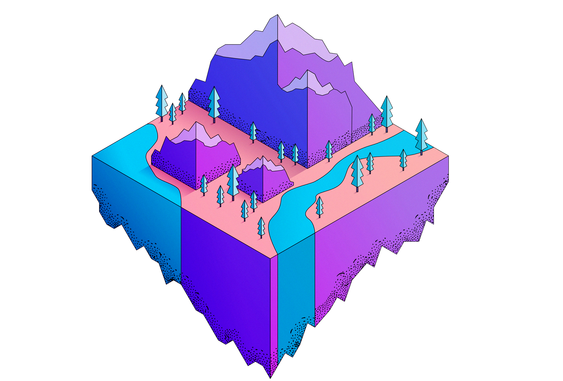 Mountain Isometric Illustration